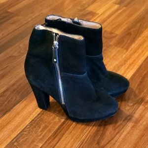 Suede Black Platform Booties